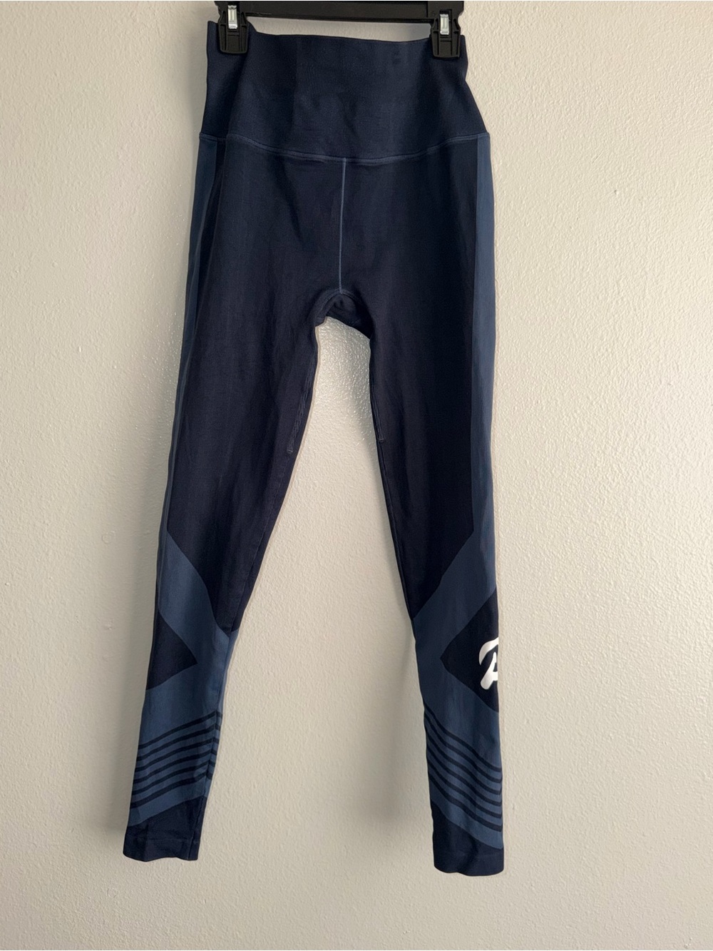 Peloton Navy and Dark Blue Kids High-Waist Leggings